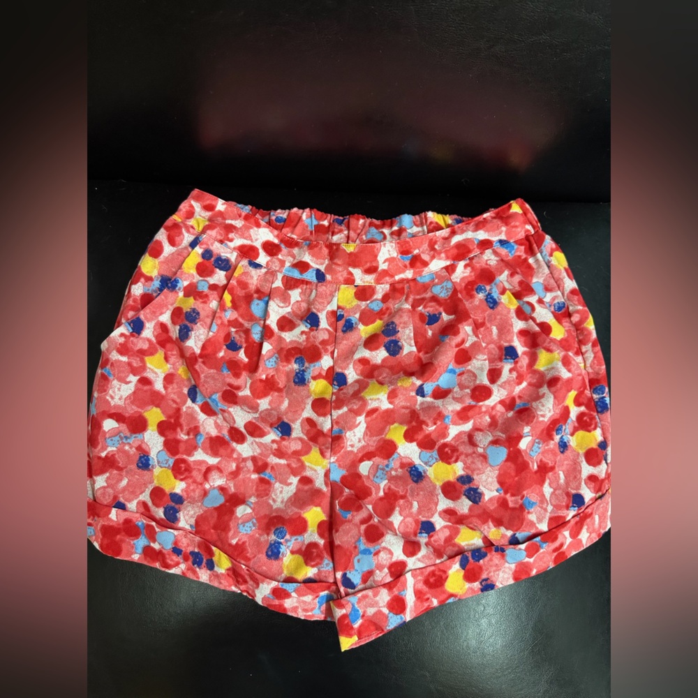 Cato Girls Red Colorful Shorts, size Large 14/16
